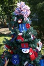 Patriotic christmas tree in fort Myers, Florida, usa Royalty Free Stock Photo