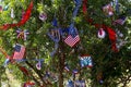 Patriotic christmas tree in fort Myers, Florida, usa Royalty Free Stock Photo