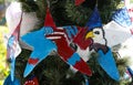 Patriotic christmas tree in fort Myers, Florida, usa Royalty Free Stock Photo