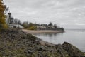 View on fort `Reef`, fortifications of Kronstadt, and gulf of Finland. Royalty Free Stock Photo