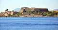 View of the fort and the town of Corfu in the summer, Greece, Europe Royalty Free Stock Photo