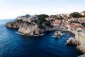 View from the fort walls in Dubrovnik on the ocean, Croatia Royalty Free Stock Photo