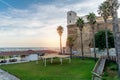 View of the Forte Sangallo in Nettuno Rome. View of defensive fortress at Sunset Royalty Free Stock Photo