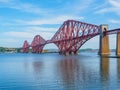 View of the Forth Bridge, a railway bridge across the Firth of Forth near Edinburgh, Scotland. Royalty Free Stock Photo