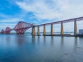 View of the Forth Bridge, a railway bridge across the Firth of Forth near Edinburgh, Scotland. Royalty Free Stock Photo