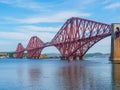 View of the Forth Bridge, a railway bridge across the Firth of Forth near Edinburgh, Scotland. Royalty Free Stock Photo