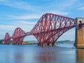 View of the Forth Bridge, a railway bridge across the Firth of Forth near Edinburgh, Scotland. Royalty Free Stock Photo