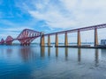 View of the Forth Bridge, a railway bridge across the Firth of Forth near Edinburgh, Scotland. Royalty Free Stock Photo