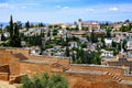 View from Alhambra over the city of Granada, Spain Royalty Free Stock Photo