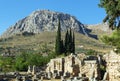 View of fortress Acrocorinth, Greece Royalty Free Stock Photo