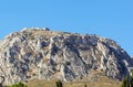 View of fortress Acrocorinth, Greece Royalty Free Stock Photo