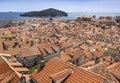 View from the fortress Dubrovnik on parts of the medieval city. One can walk around on the ramparts the city