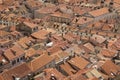 View from the fortress Dubrovnik on parts of the medieval city. One can walk around on the ramparts the city