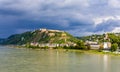 View of Fortress Ehrenbreitstein in Koblenz Royalty Free Stock Photo