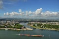 View from Fortress Ehrenbreitstein in Koblenz- Germany Royalty Free Stock Photo