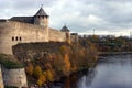 The view of the fortress of ivangorod Royalty Free Stock Photo