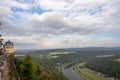 View from Fortress Koenigstein to the river Elbe and the landscape in Saxony Switzerland. Germany Royalty Free Stock Photo