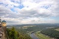 View from Fortress Koenigstein to the river Elbe and the landscape in Saxony Switzerland. Germany Royalty Free Stock Photo