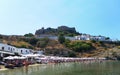 View of the fortress in Lindos. The Island Of Rhodes. Greece