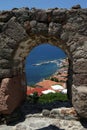 A view from the Fortress of Mithimna on Lesvos in Greece.