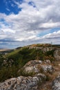 View of the Fortress Ovech ,  the cross in Provadia, Bulgaria Royalty Free Stock Photo