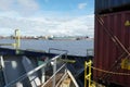 View from forward mooring station of container vessel on the port of ParanaguÃ¡.