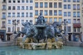 View of the fountain Bartholdi in Lyon France Royalty Free Stock Photo