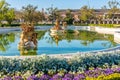 View at the fountain in garden of Royal Palace of Aranjuez