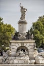 View at the fountain in garden of Royal Palace of Aranjuez, Spain Royalty Free Stock Photo