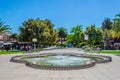 View of a fountain on the piazza camillo benso conte di cavour in the italian city Foggia....IMAGE