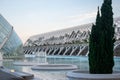 View and fountains and buildings in the science Park Valencia