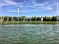 A view of the Fountains in the Gardens of the Palace of Versailles in Paris