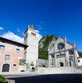 He church is called the Duomo di Santa Maria Assunta, or the Assumption of Mary, Gemona Royalty Free Stock Photo