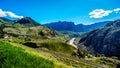 View of the Fraser River as it flows to the town of Lillooet Royalty Free Stock Photo