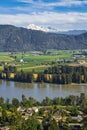 View of the Fraser Valley near Abbotsford BC. Summer in the Fraser Valley. Canadian homestead. Rural agricultural land Royalty Free Stock Photo