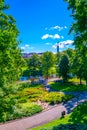 View of the Freedom monument from the Bastelkajna park in Riga, Latvia....IMAGE Royalty Free Stock Photo