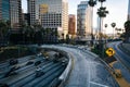 View of the 110 Freeway from the 5th Street Bridge, in downtown Royalty Free Stock Photo