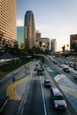 View of the 110 Freeway from the 4th Street Bridge, in downtown Royalty Free Stock Photo