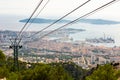 View of french city Toulon from cableway Royalty Free Stock Photo