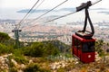 View of French city Toulon from Mount Faron and cable car Royalty Free Stock Photo