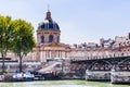 View of the French Institute Academie Francaise and Arts bridge