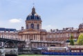 View of the French Institute Academie Francaise and Arts bridge