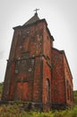 View of French-style church on Bokor Hill in Kampot, Cambodia