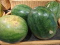 The view of fresh watermelon in basket the market