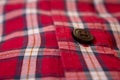 Close view of the freshly ironed shirts buttoned and folded