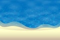 Summer background - view in front of beach with sands and water surfaces