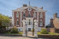 View of the front of The Eagle House Hotel - Georgian building built in 1764 - in Launceston, Cornwall, UK