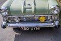 Close up of the front end of a vintage Vauxhall car