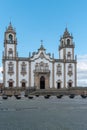 View at the front facade at the Church of Mercy, Igreja da Misericordia, baroque style monument, architectural icon of the city of