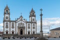 View at the front facade at the Church of Mercy, Igreja da Misericordia, baroque style monument, architectural icon of the city of